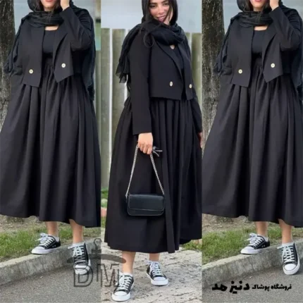 کت و سارافون زنانه مدل ساحل رنک مشکی